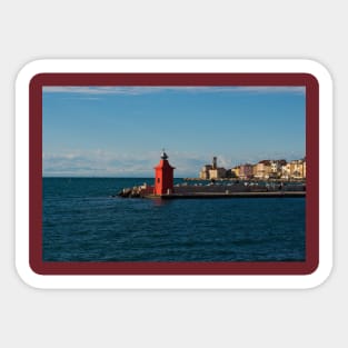 Red Lighthouse in Piran, Slovenia Sticker